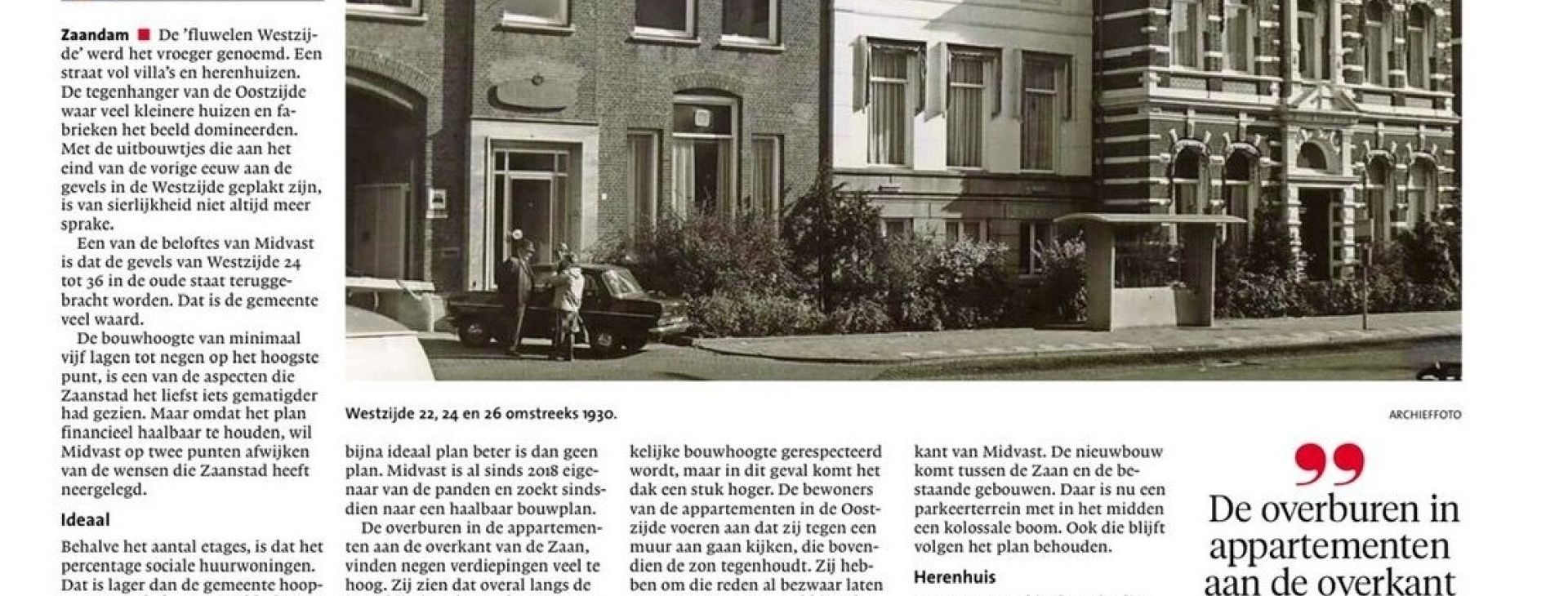 Westzijde Zaandam in het Noord-Hollands Dagblad