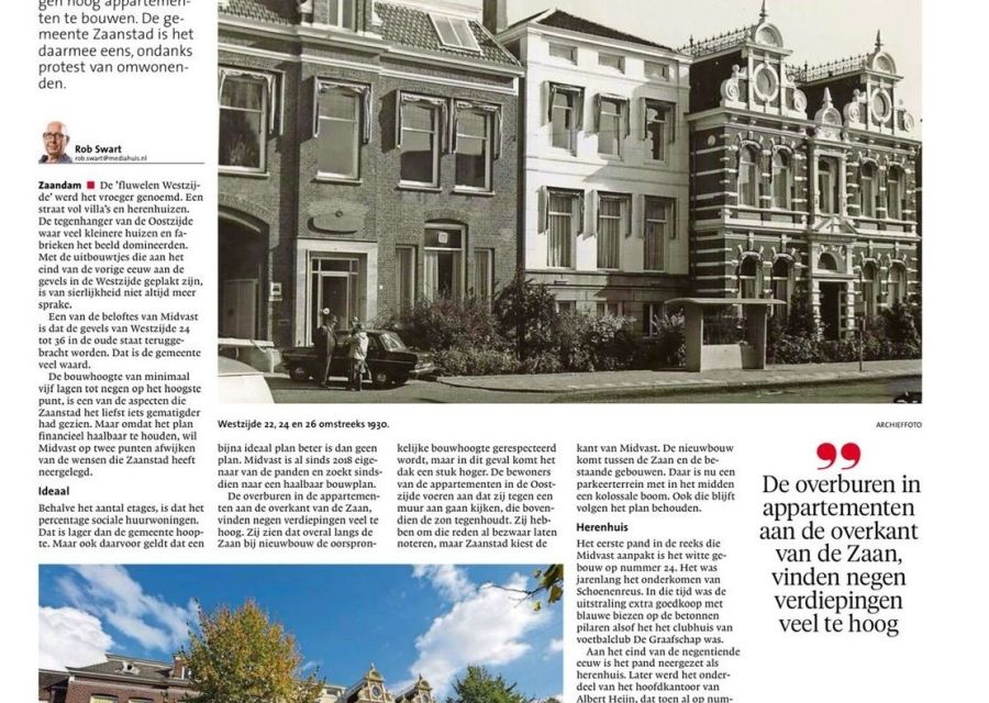 Westzijde Zaandam in het Noord-Hollands Dagblad